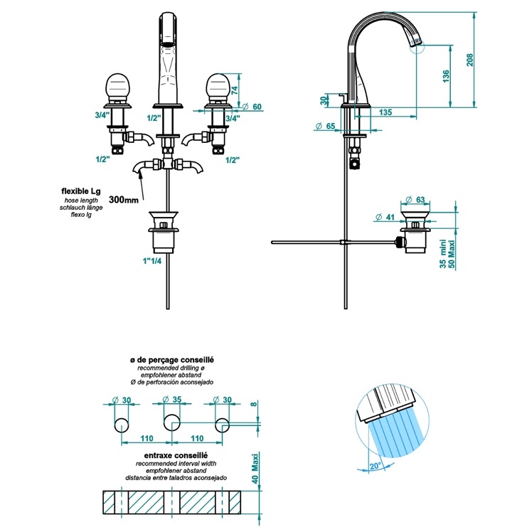 Фото Смеситель для раковины - стиль Европейский - Купить в Интернет-магазине